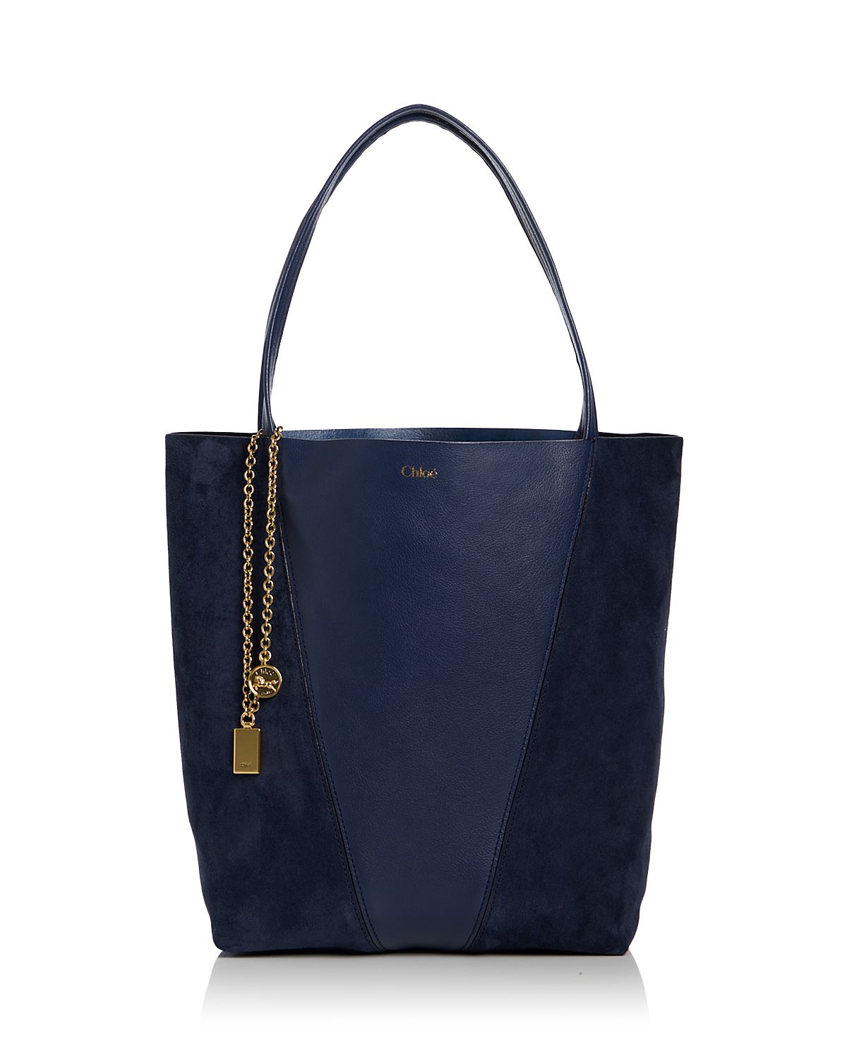 Chloe Spin Medium Leather & Suede Tote