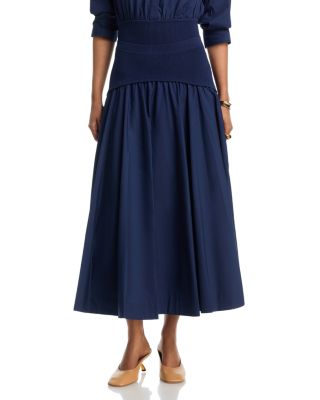 Ovie Knit Cotton Midi Skirt  