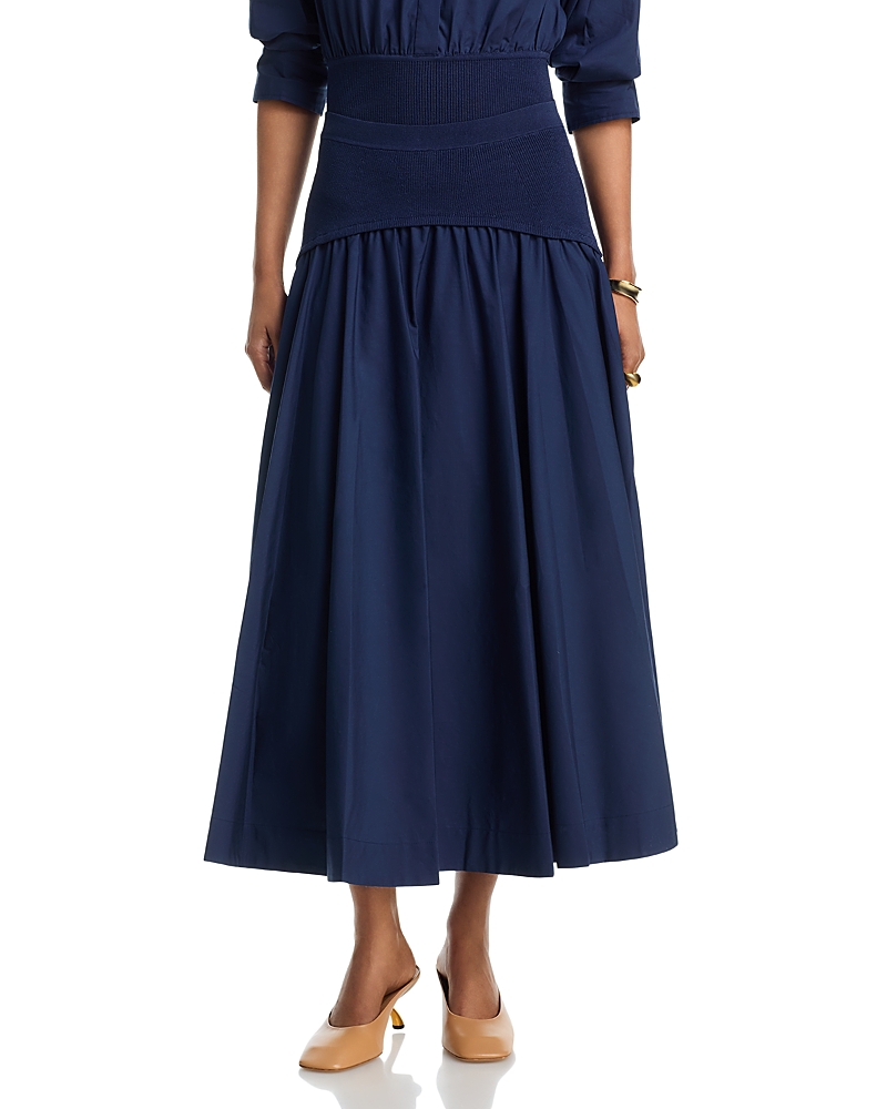 Simkhai Ovie Knit Cotton Midi Skirt