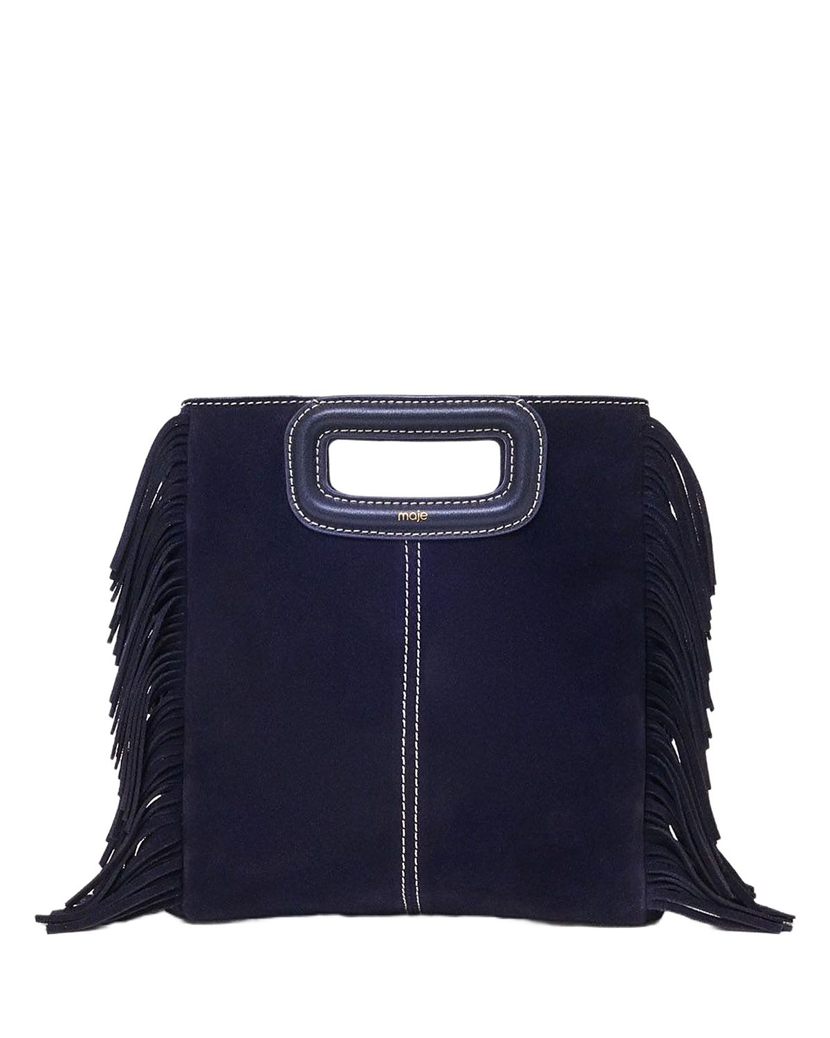 Maje M Stitched Suede Crossbody Bag
