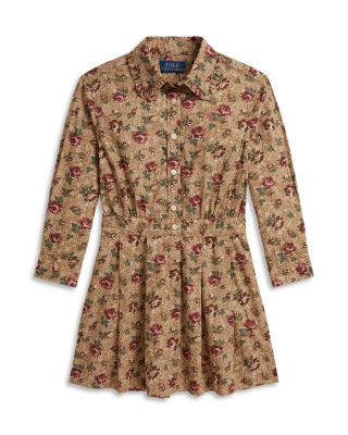 Girls' Floral Cotton Poplin Shirtdress - Little Kid