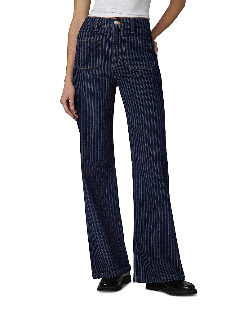Joe's Jeans The Mia Patch Pocket High Rise Wide Leg Jeans in Indigo Stripe