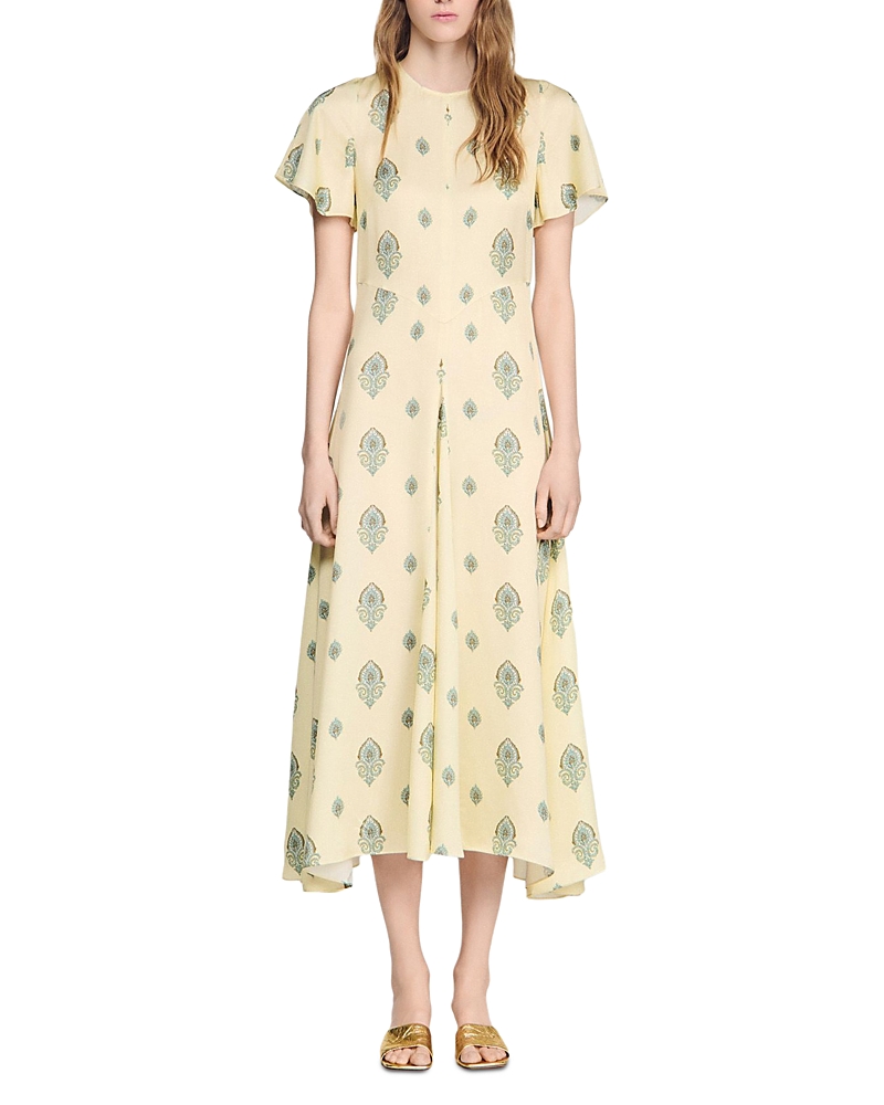 Sandro Paisley Print Maxi Dress