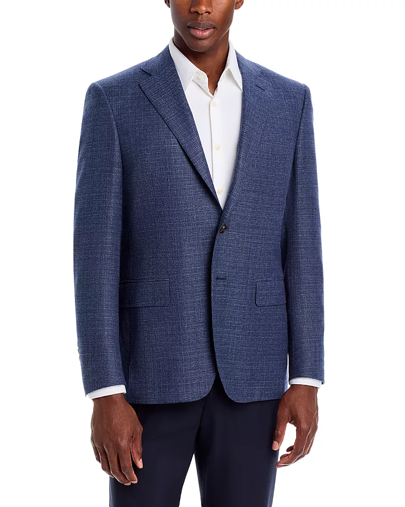 Canali Sienna Melange Regular Fit Textured Solid Sport Coat