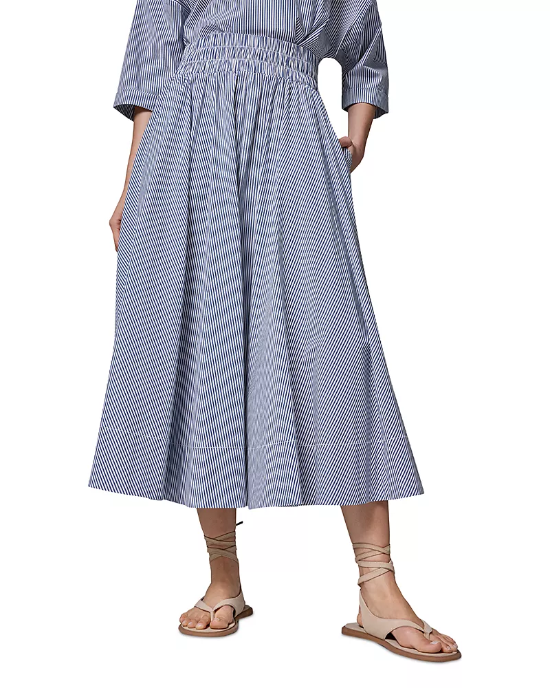 Donna Karan Cotton Stripe Maxi Skirt