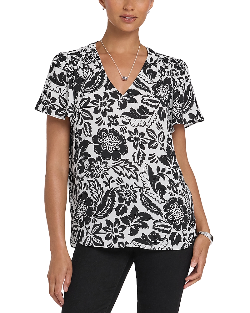 Nydj Flutter Sleeve Pleated Top