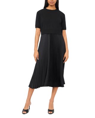 Vince Camuto Short Sleeve Dolman Sweater & Pleated Slip Dress