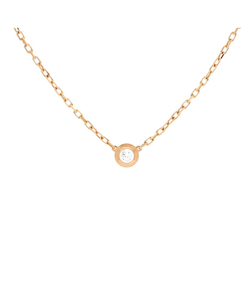 Pre-Owned Cartier Small Cartier D'Amour Pendant Necklace 18K Rose Gold with Diamond, 16