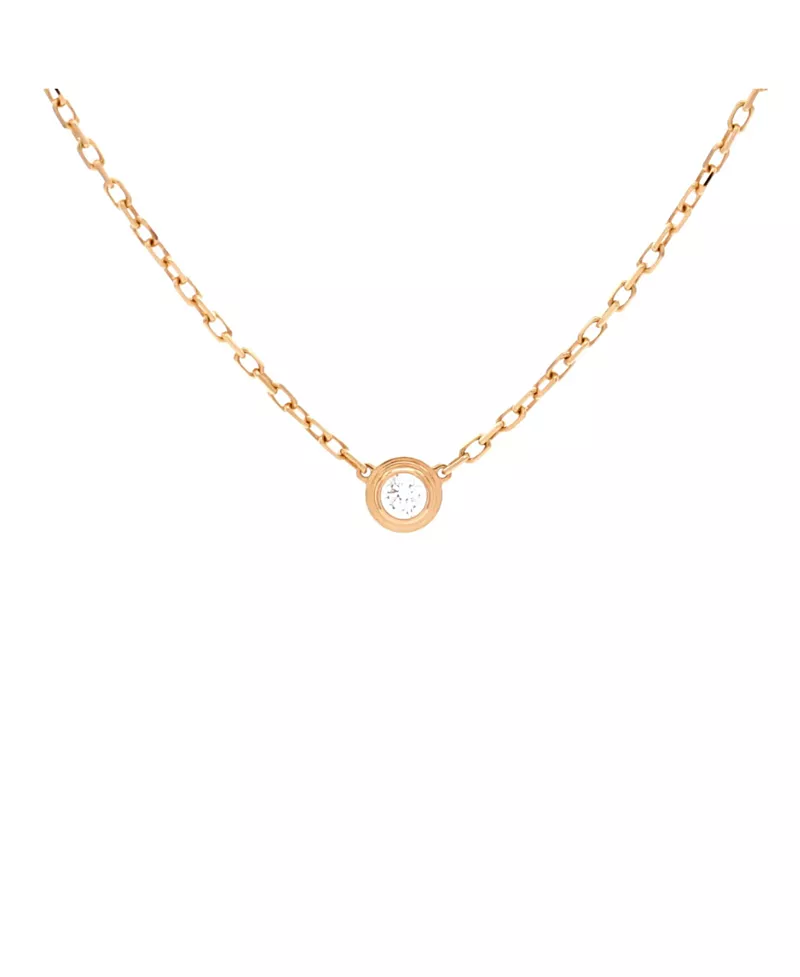 Pre-Owned Cartier Small Cartier D'Amour Pendant Necklace 18K Rose Gold with Diamond, 16