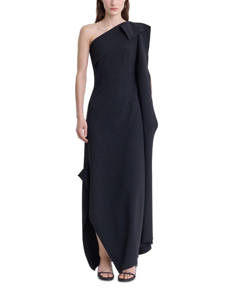 Fforme Andie Asymmetric One Shoulder Dress in Black