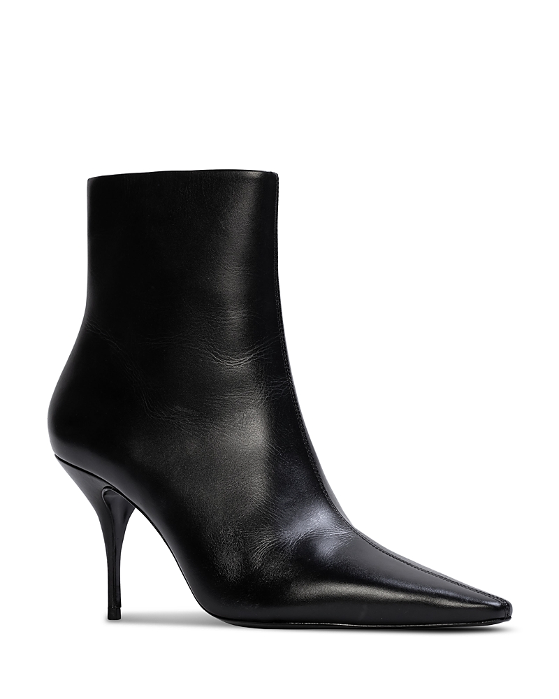 Black Suede Studio Women's Snip Toe Classic Leather Boots