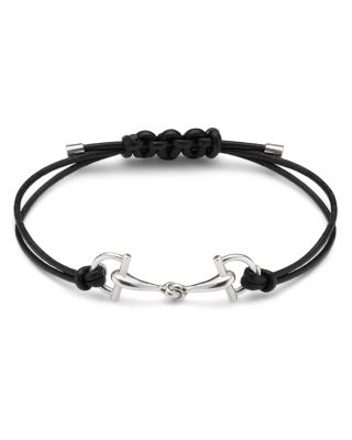 Sterling Silver Staffa Leather Cord Slicer Bracelet