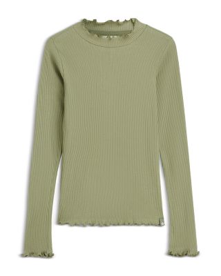 Girls' Ribbed Slim Fit Long Sleeve Tee - Little Kid, Big Kid