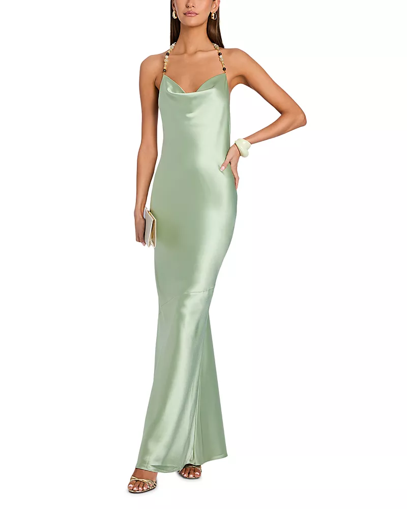 Retrofete Finley Beaded Halter Dress