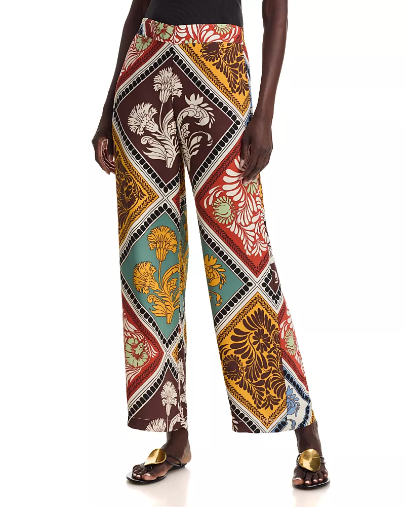 T Tahari Printed Pull On Pants