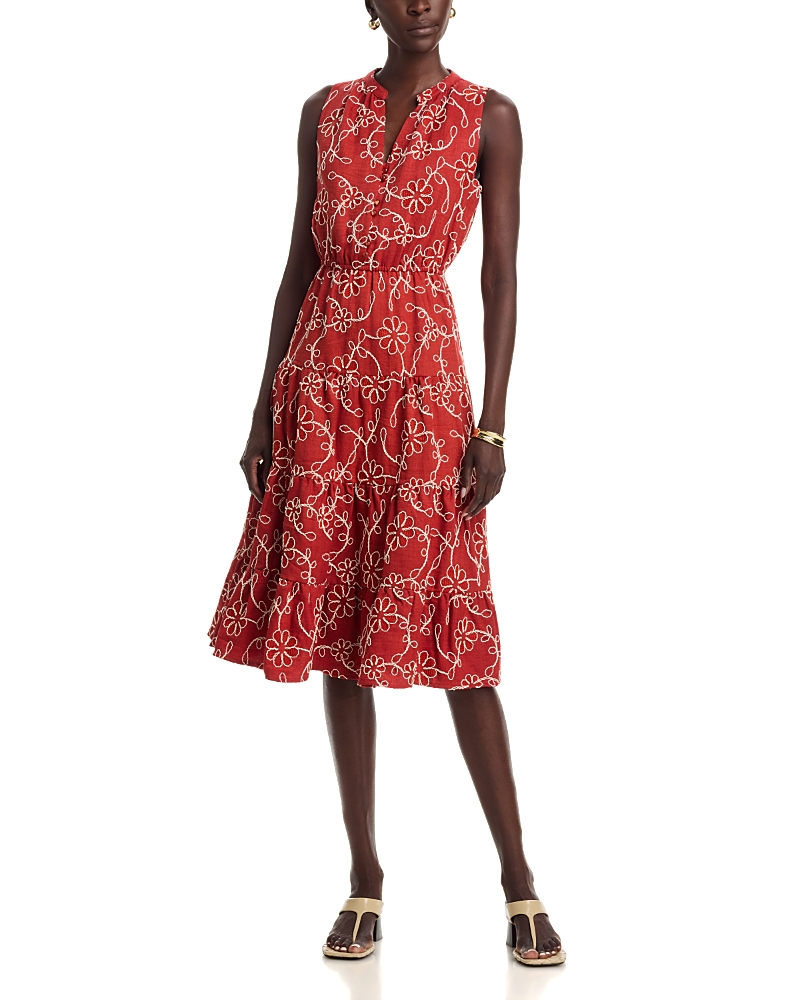 T Tahari Sleeveless Tiered Midi Dress
