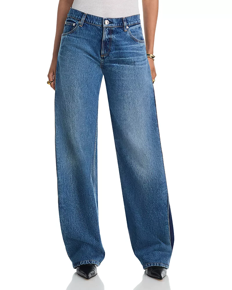 Brandon Maxwell Lana Trouser Jeans in Bi-Color Wash