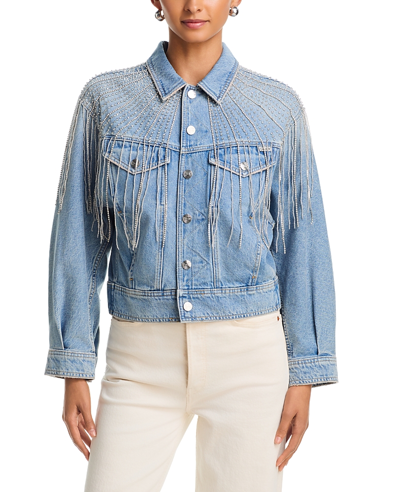 Mother The Fly Away Fringed Jean Jacket in Sparkle Emergency Kit