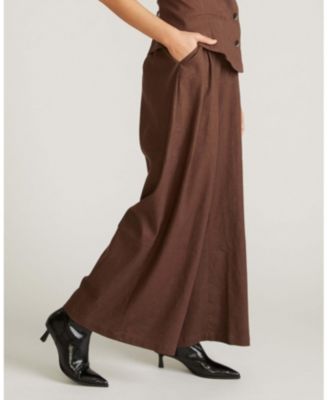 Universal Standard Women's Plus Palais Stretch Linen Wide Leg Pant