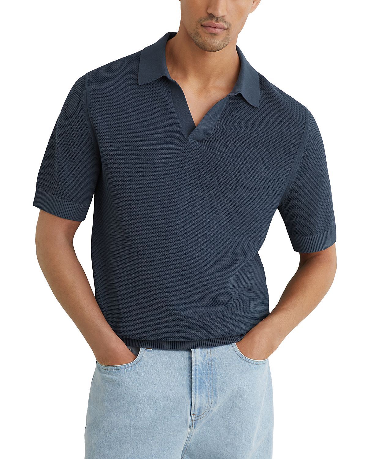 Reiss Leon Basket Stitch Polo Shirt