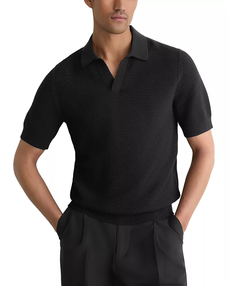 Reiss Leon Basket Stitch Polo Shirt