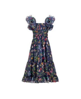  Girls' Ruffle Shoulder Chiffon Gown - Little Kid, Big Kid