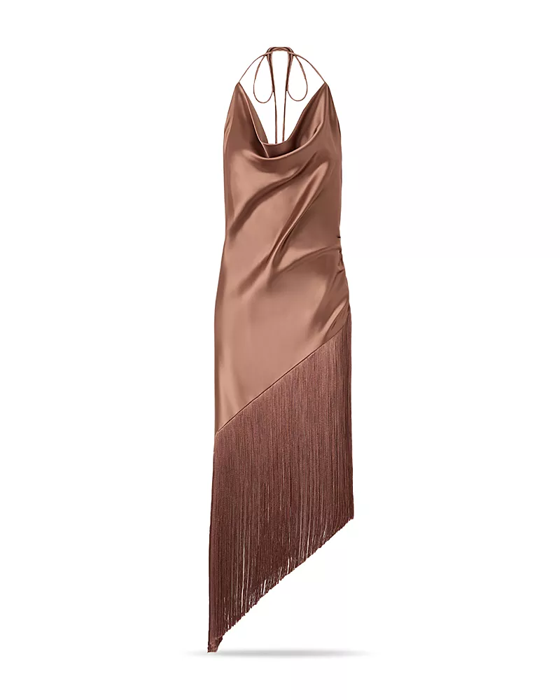 Pinko Fringed Satin Halter Top