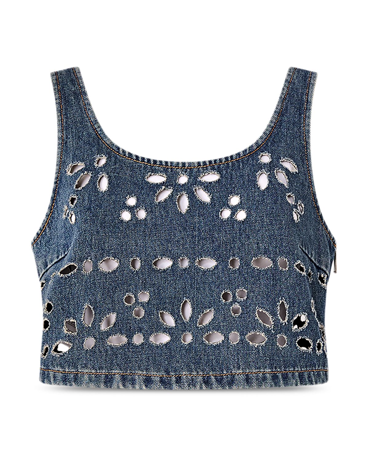 Pinko Thora Laser Cut Denim Top