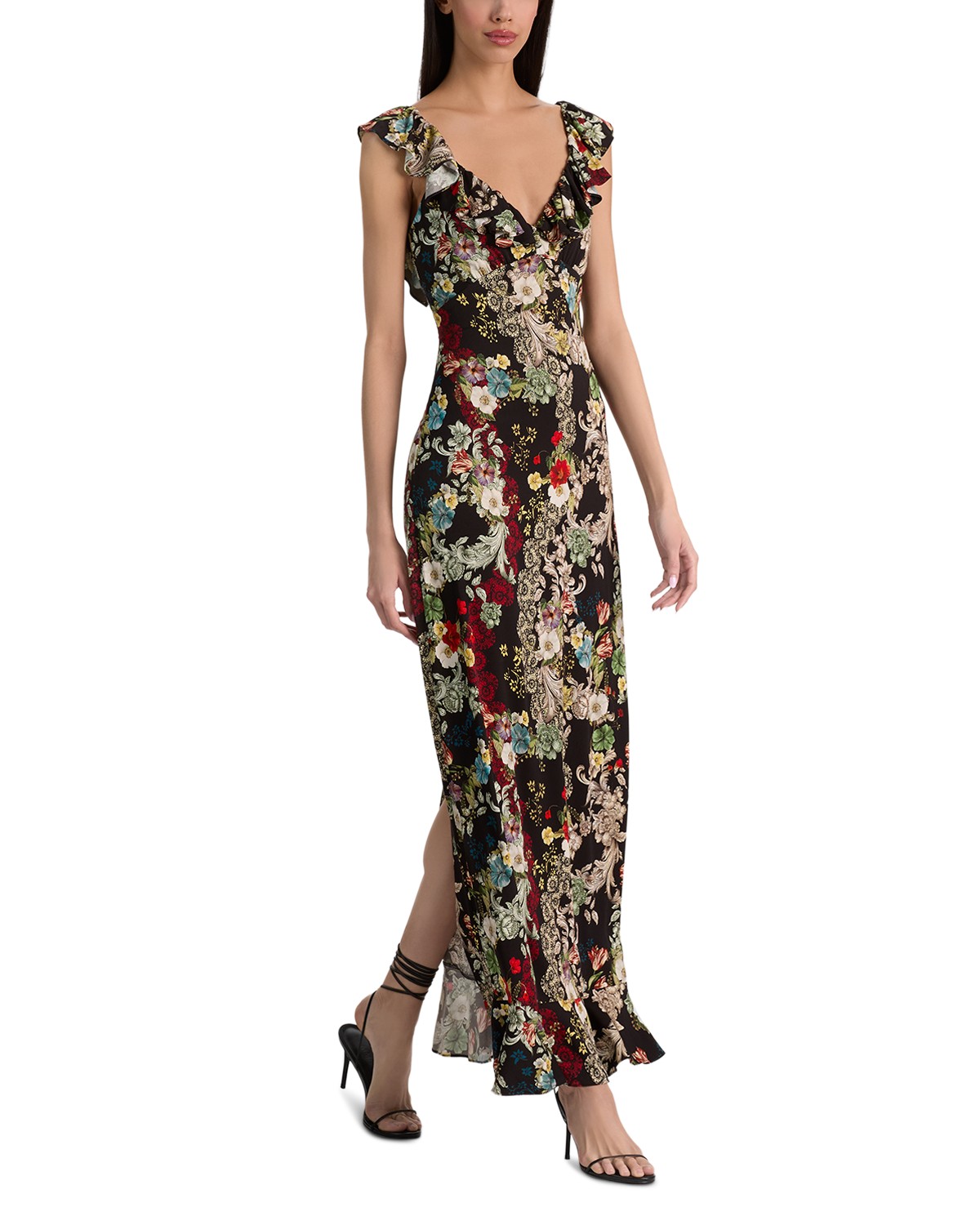 Gemma Button Front Ruffle Maxi Dress
