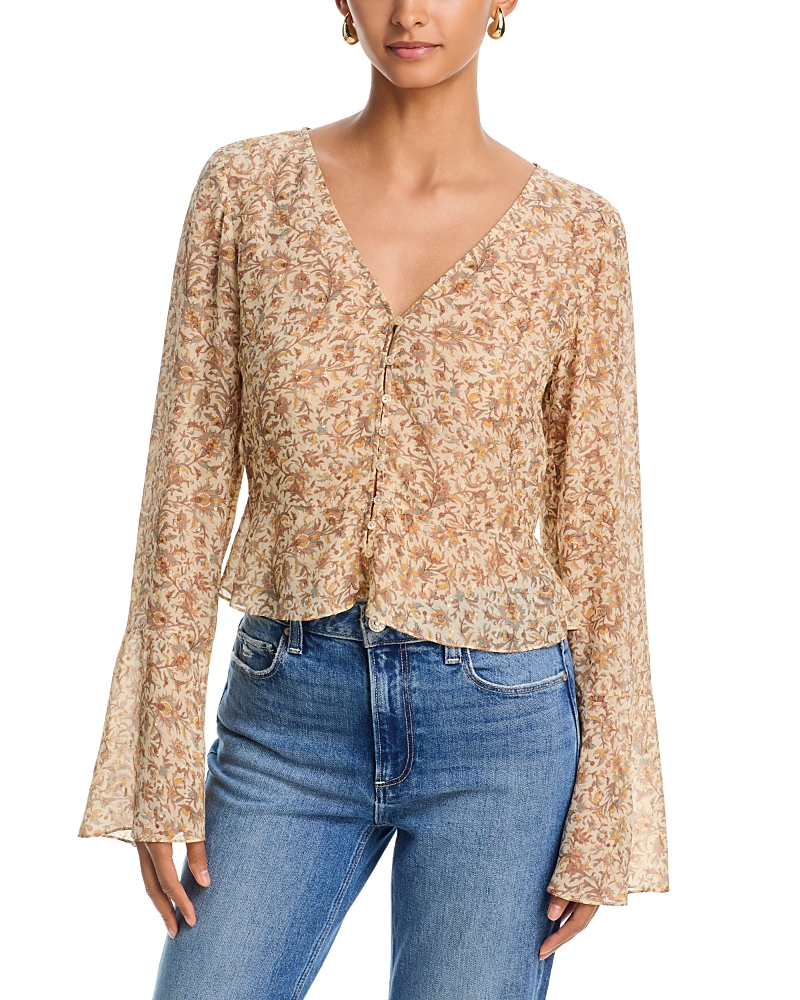 Paige Mila Blouse In Ecru Multi