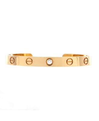  Love 1 Diamond Cuff Bracelet 18K Gold with Diamond