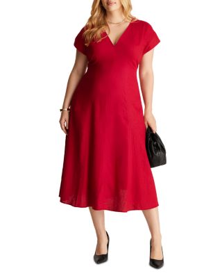 Estelle Plus Aubrey V Neck Midi Dress