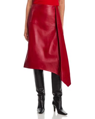 Leather Scarf Pleat Skirt