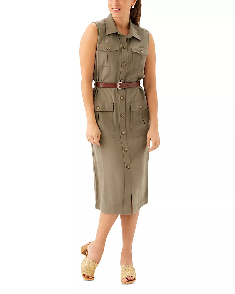 Karen Kane Sleeveless Midi Shirtdress