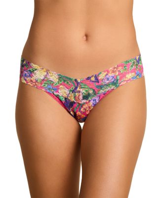Printed Signature Lace Low Rise Thong