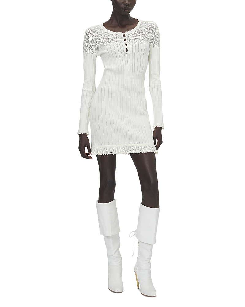 McQueen Pointelle Fine Knit Mini Dress