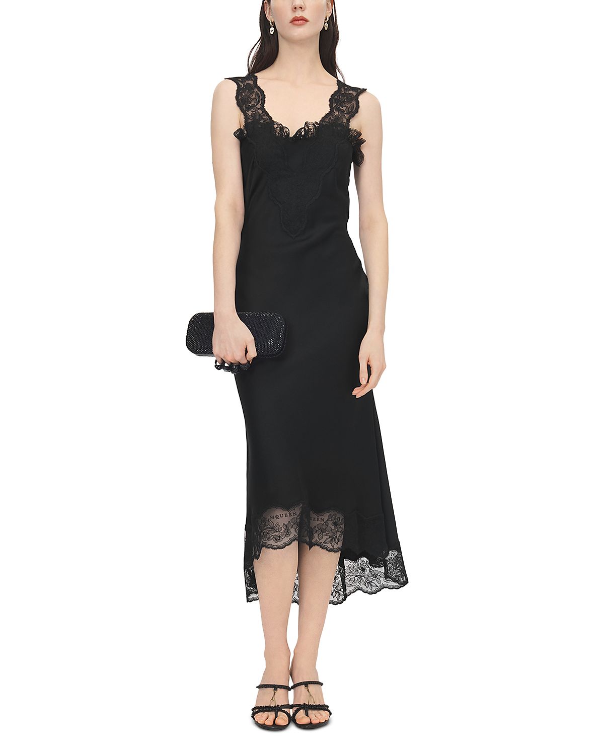McQueen Satin Back Crepe Dress