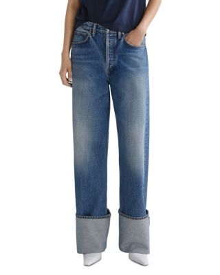 Big Cuff High Rise Straight Jeans in Liberty