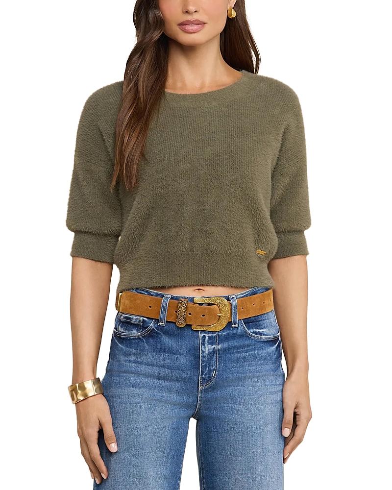 L'agence Guinevere Cropped Crewneck Sweater