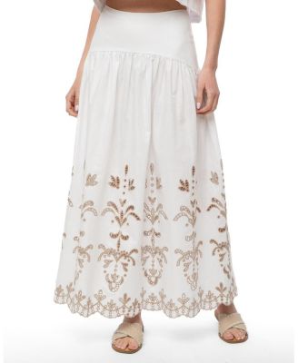 The Lauren Lasercut Linen Skirt