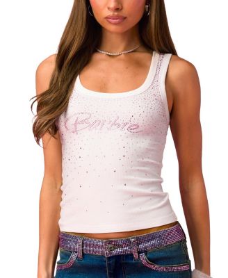 Dreamy Barbie™ Rhinestone Ribbed Tank Top
