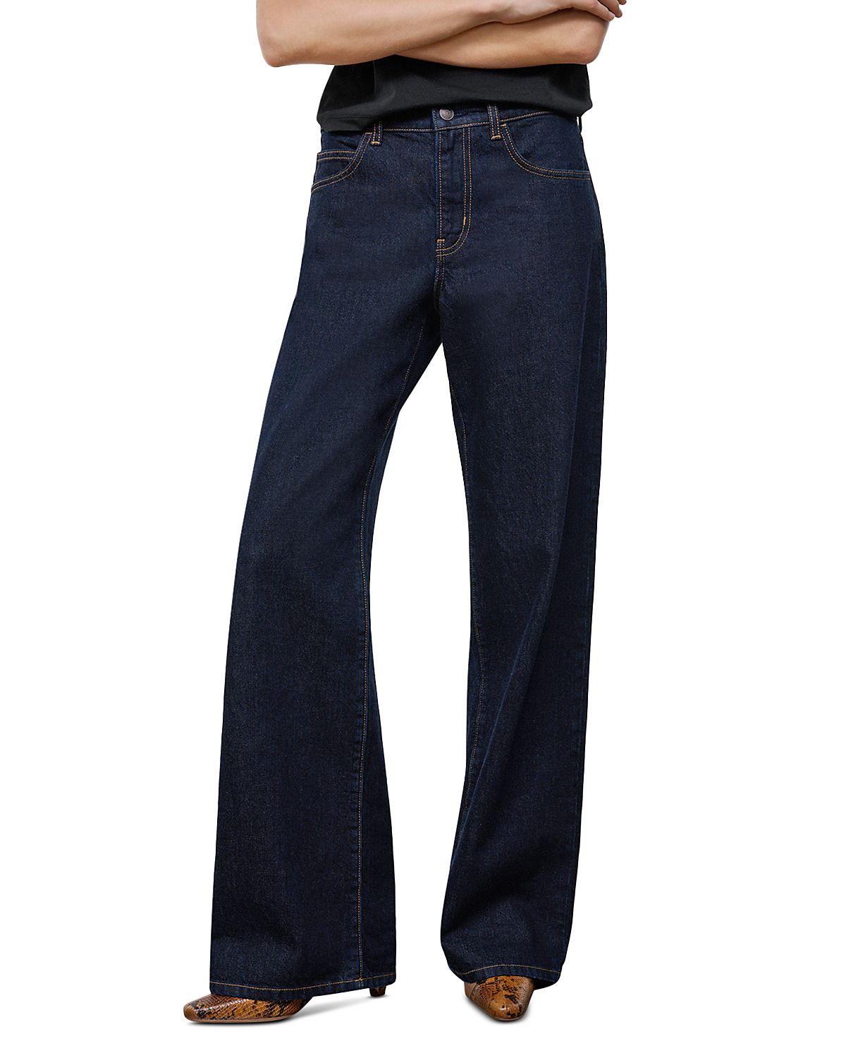 Staud Gus Mid Rise Relaxed Jeans