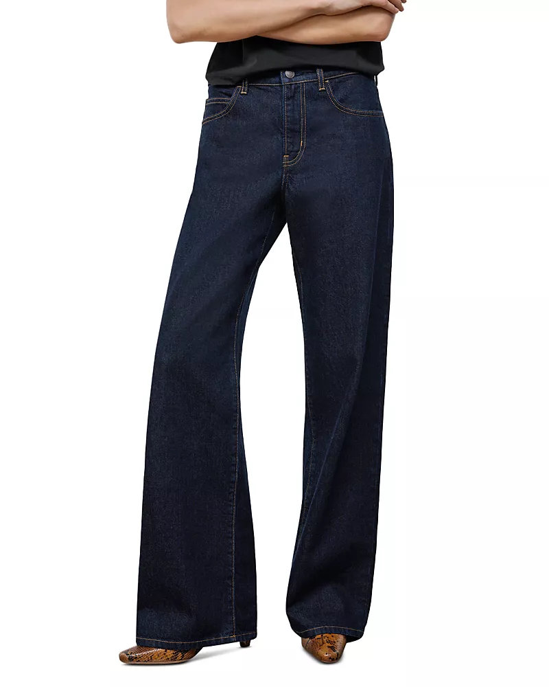 Staud Gus Mid Rise Relaxed Jeans in Indigo