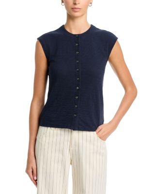 Sleeveless Cotton Cardigan