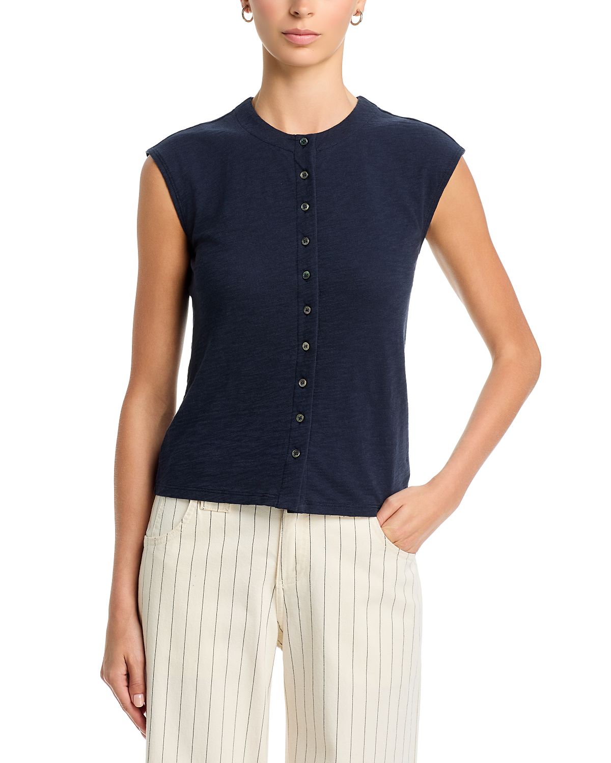 Theory Sleeveless Cotton Cardigan