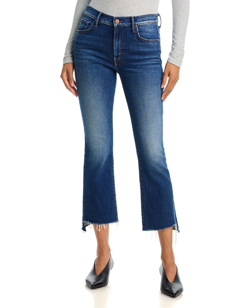 Mother The Insider Ankle Step Fray High Rise Jeans in Cosmic Cowgirl