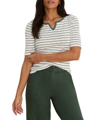 Elbow Sleeve Striped Tee