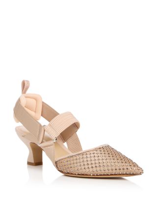Fendi Women's Colibri Embellished Slingback Pumps
