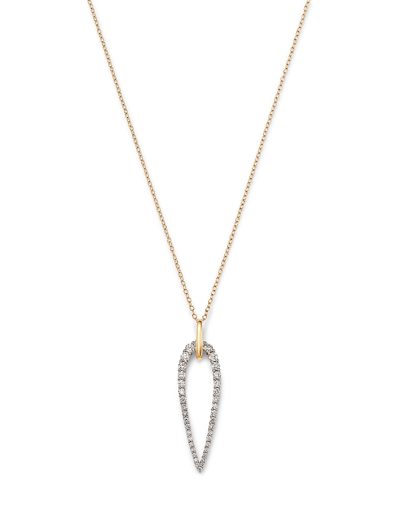 Bloomingdale's Fine Collection Diamond Pave Modern Open Pendant Necklace in 14K Yellow Gold, 18