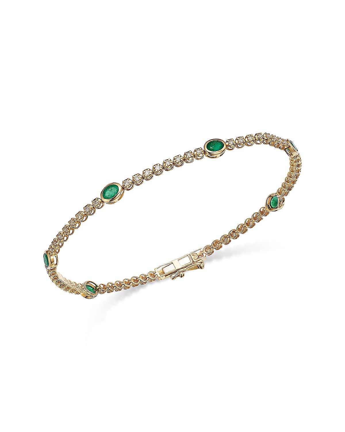 Bloomingdale's Fine Collection Emerald & Diamond Tennis Bracelet
